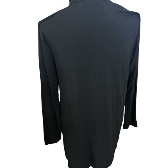 EILEEN FISHER Fine Jersey Scrunch Neck Top black small turtleneck - Picture 2 of 10